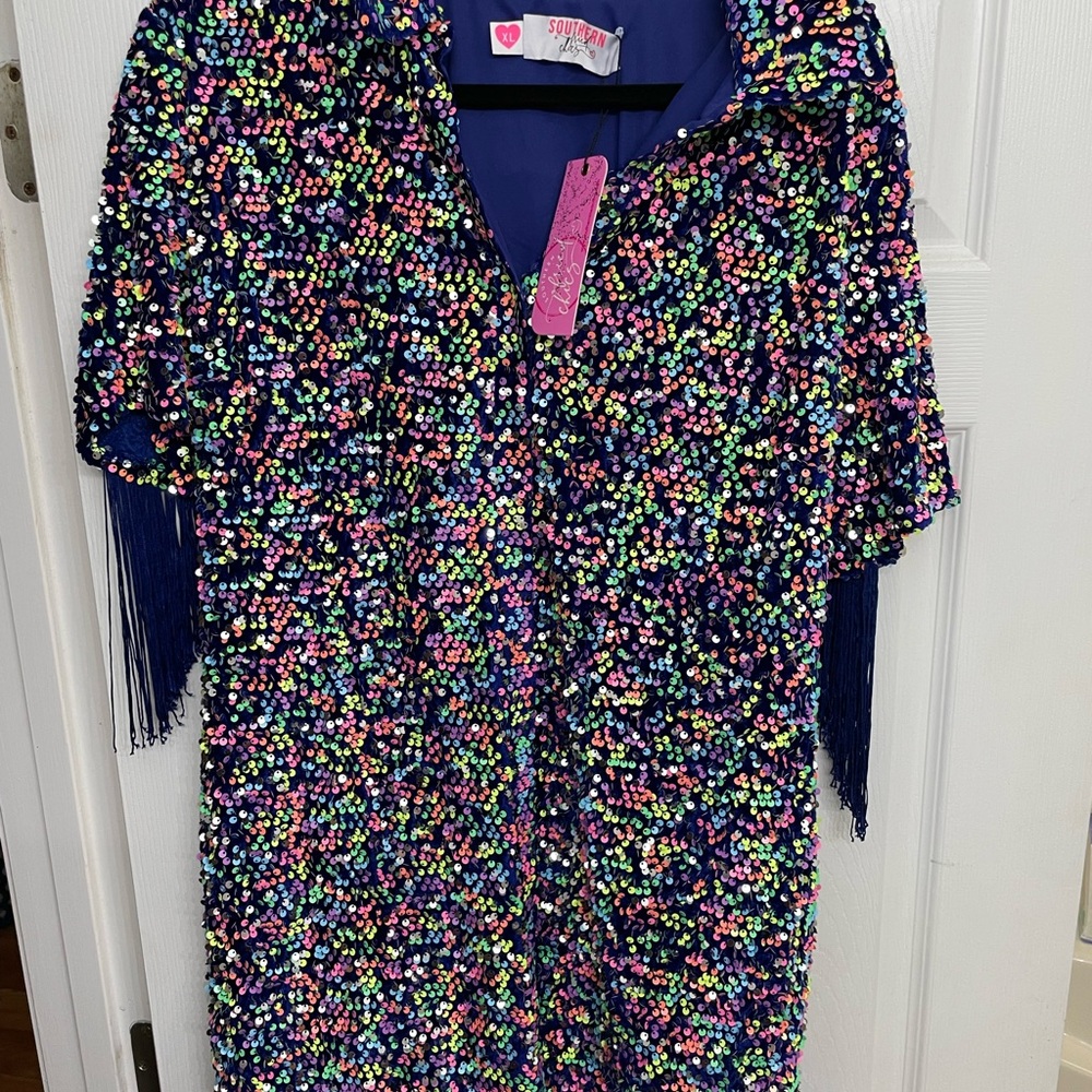Southern Fried Chics Multicolor Sequin Dress